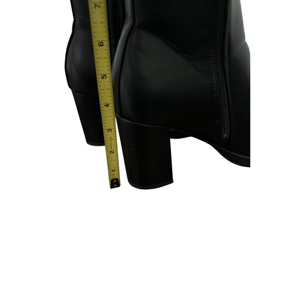 PrettyLittleThing Black Chelsea Boots Pull On Square Toe Ankle Side Zip Size 9 - Picture 7 of 9